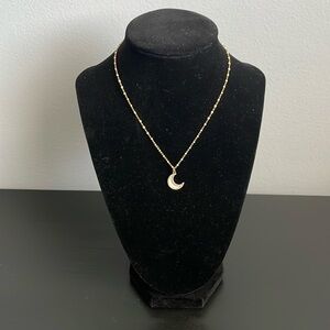 Delicate short crescent moon necklace